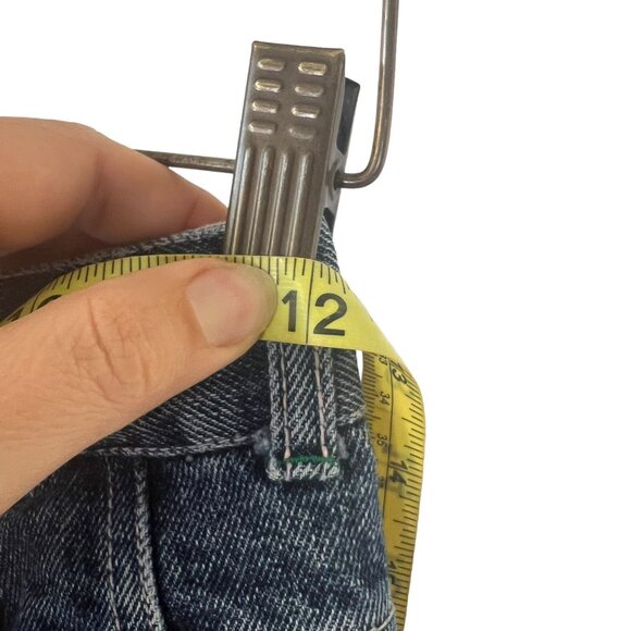 Vintage 90s Guess Acid Wash high Rise Patchwork Straight Leg Jeans 1 - Picture 9 of 10